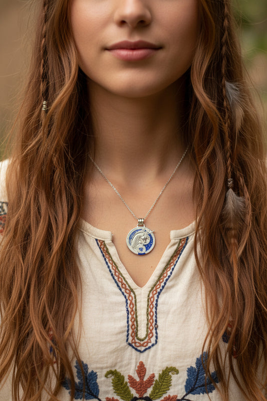 Celtic Unicorn Necklace in Sterling Silver — view 3