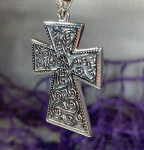 Ancient Spiral Celtic Cross Necklace 05