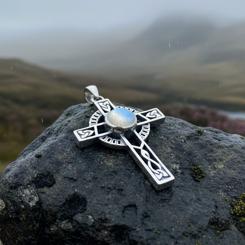 Lanis Celtic Cross Necklace in Sterling Silver