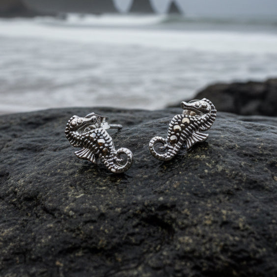 Seahorse Marcasite Earrings — view 2