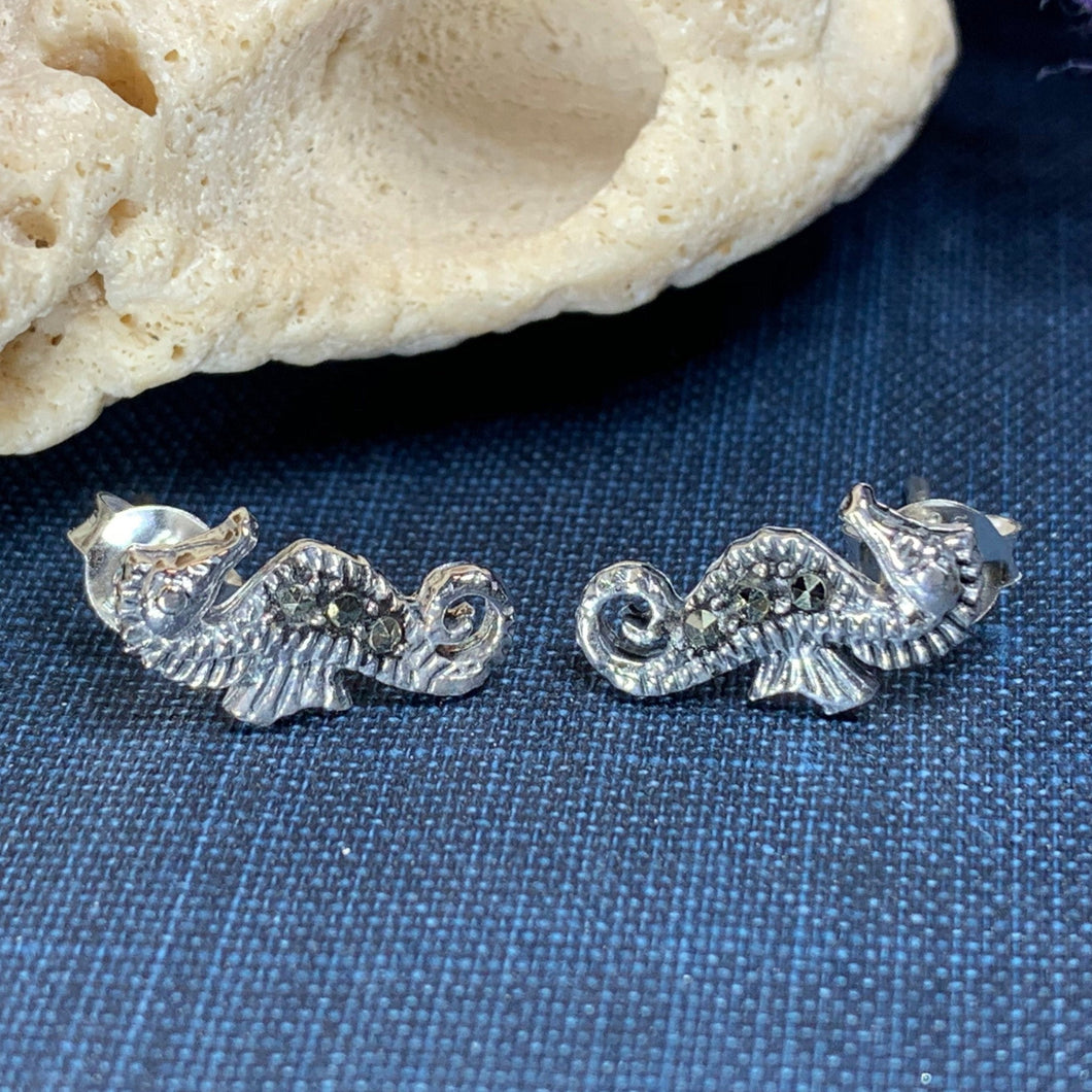 Seahorse Marcasite Earrings