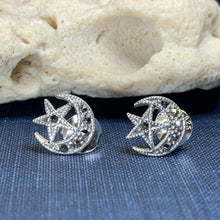 Load image into Gallery viewer, Marcasite Moon Post Earrings
