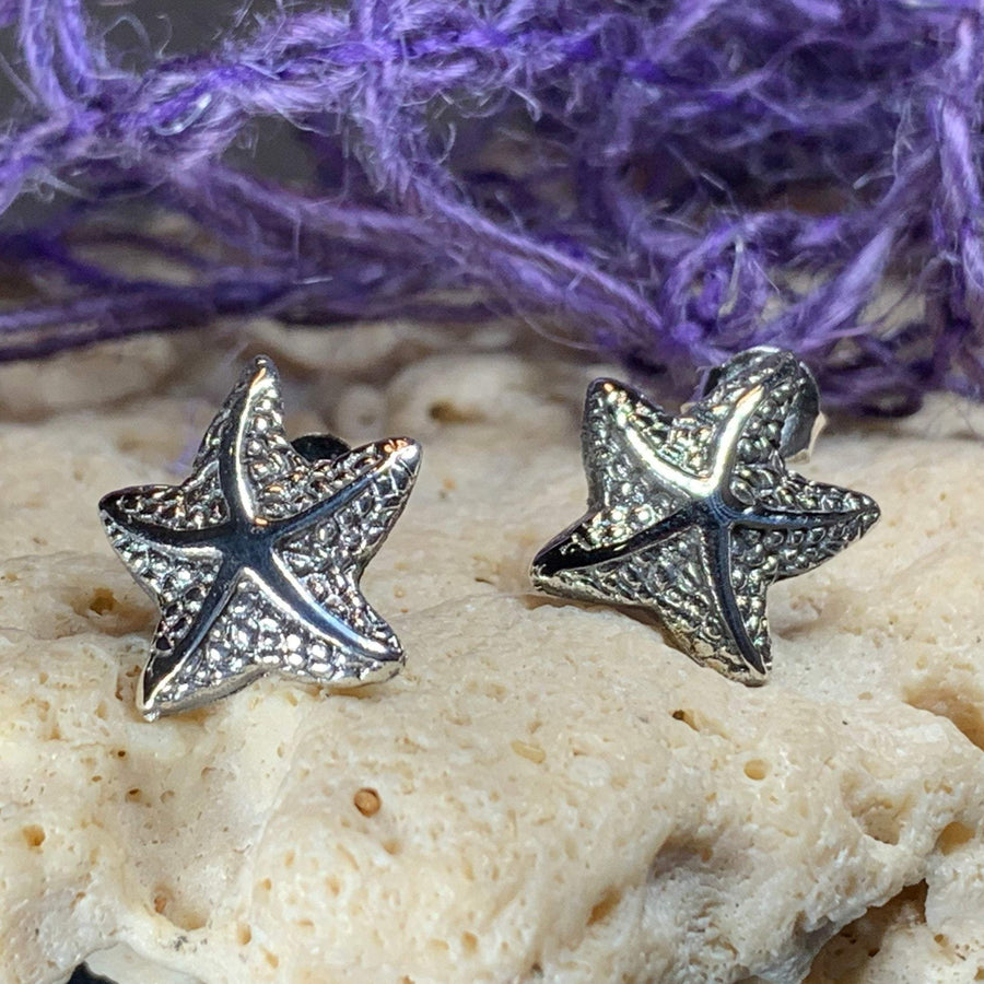 Sunny Starfish Post Earrings in Sterling Silver