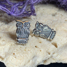 Load image into Gallery viewer, Silver Owl Stud Earrings
