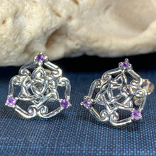 Load image into Gallery viewer, Amethyst Celtic Knot Stud Earrings 06

