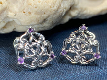 Load image into Gallery viewer, Amethyst Celtic Knot Stud Earrings 03
