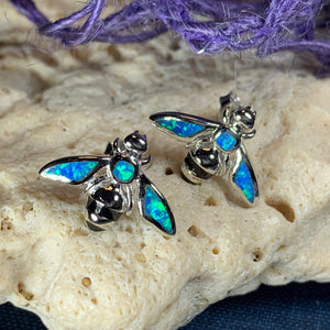 Opal Bee Stud Earrings
