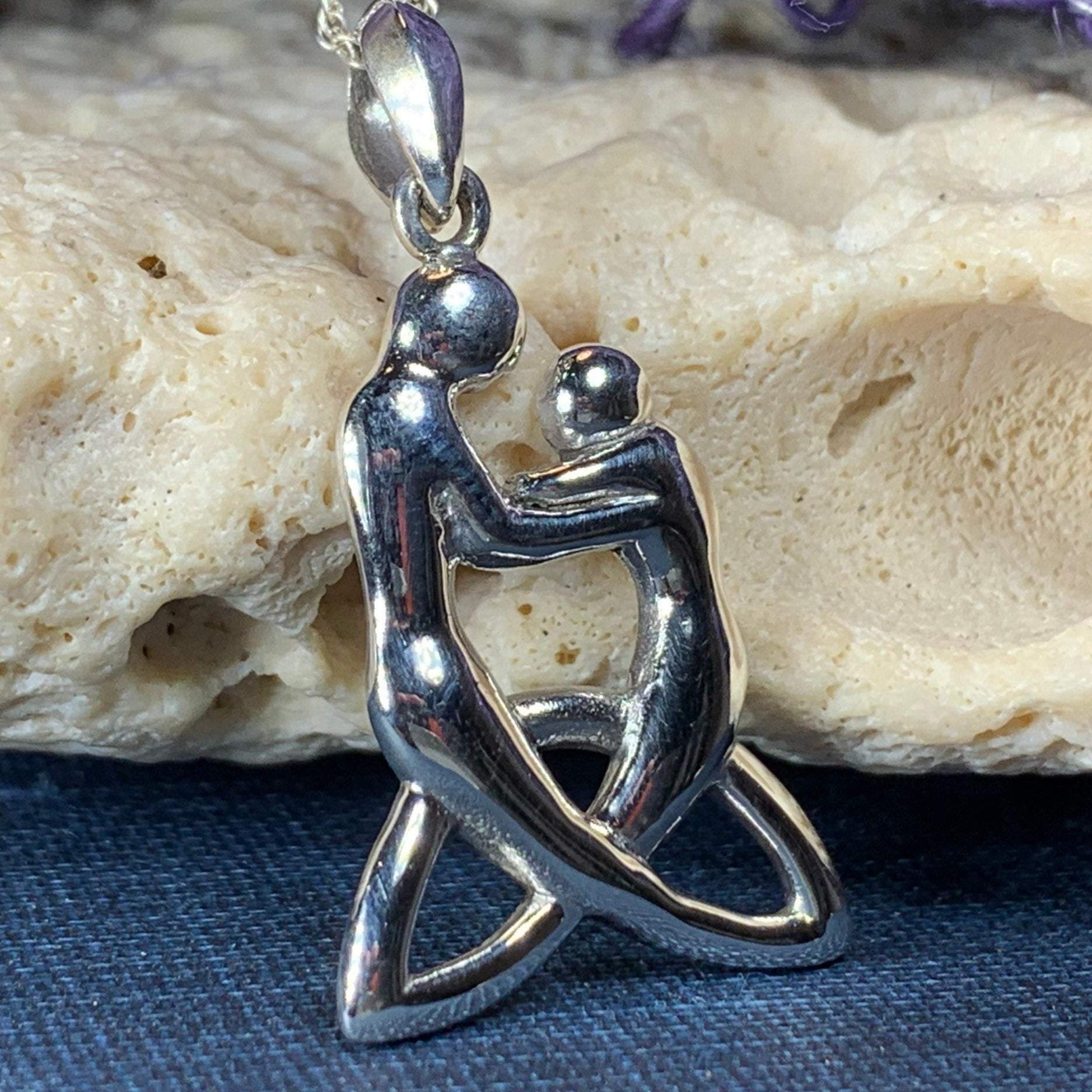 Celtic Mother Knot Necklace in sterling silver