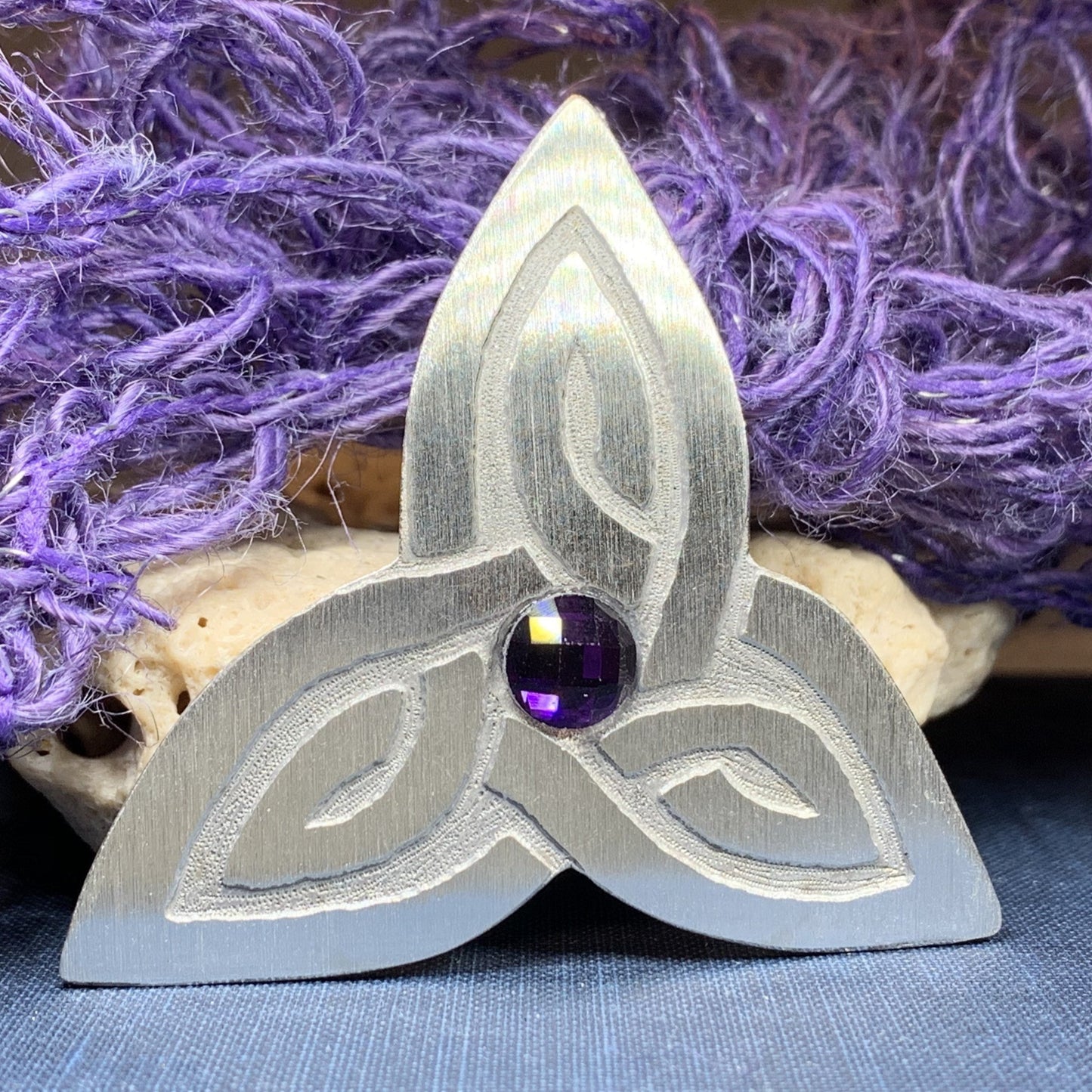 Trinity Knot Crystal Brooch — view 5