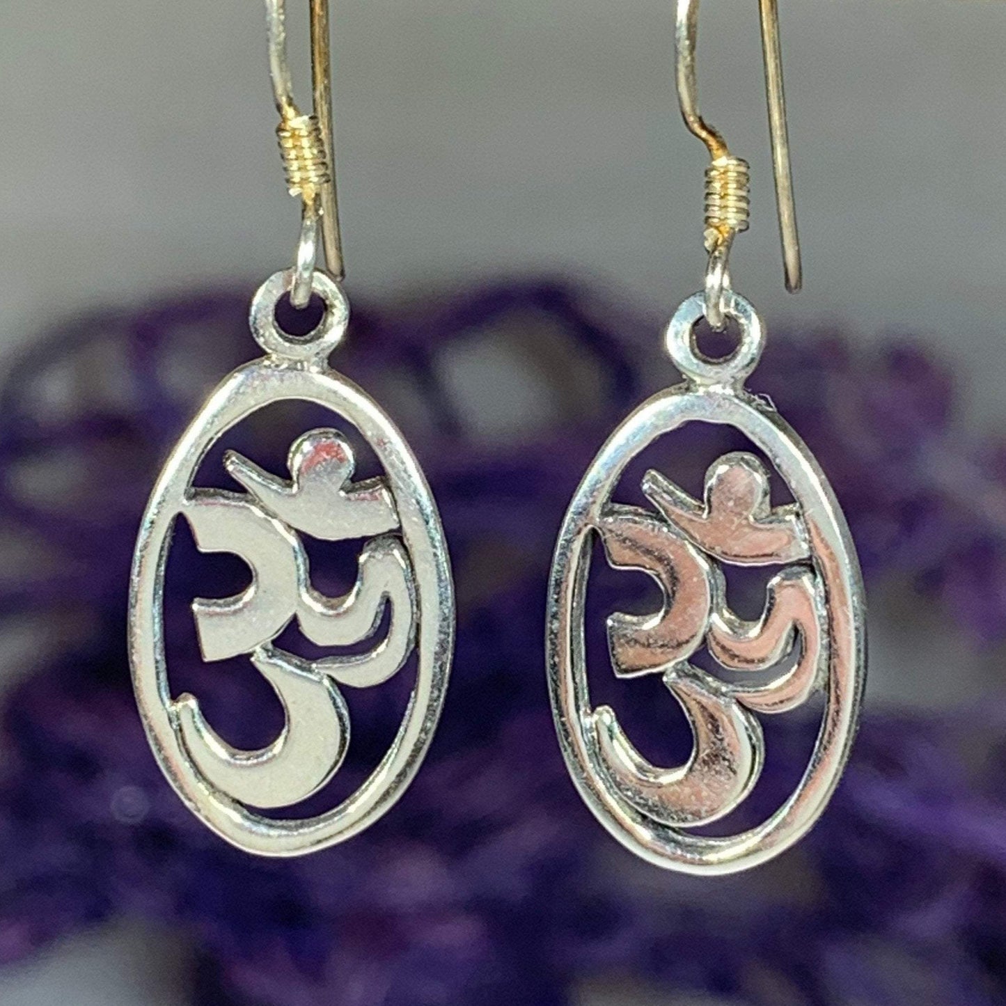 Petite Om Earrings in sterling silver