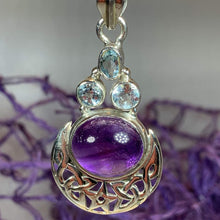 Load image into Gallery viewer, Celtic Amethyst Moon Necklace
