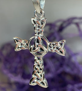 Trinity Knot Cross Necklace – Celtic Crystal Design Jewelry
