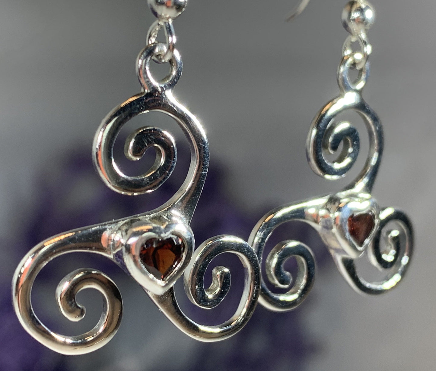 Triple Spiral Heart Earrings — view 10