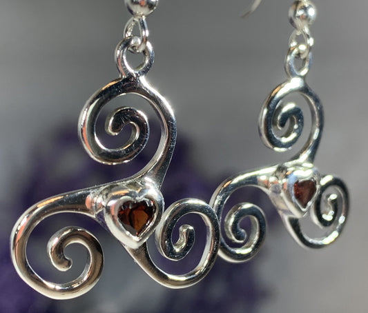 Triple Spiral Heart Earrings — view 10
