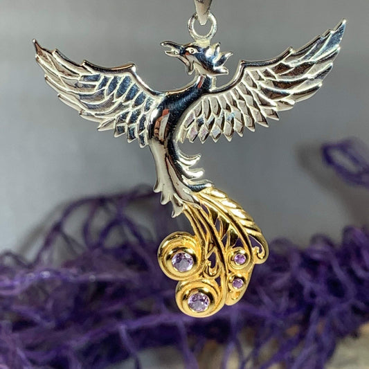 Phoenix Gemstone Necklace in Sterling Silver — view 9