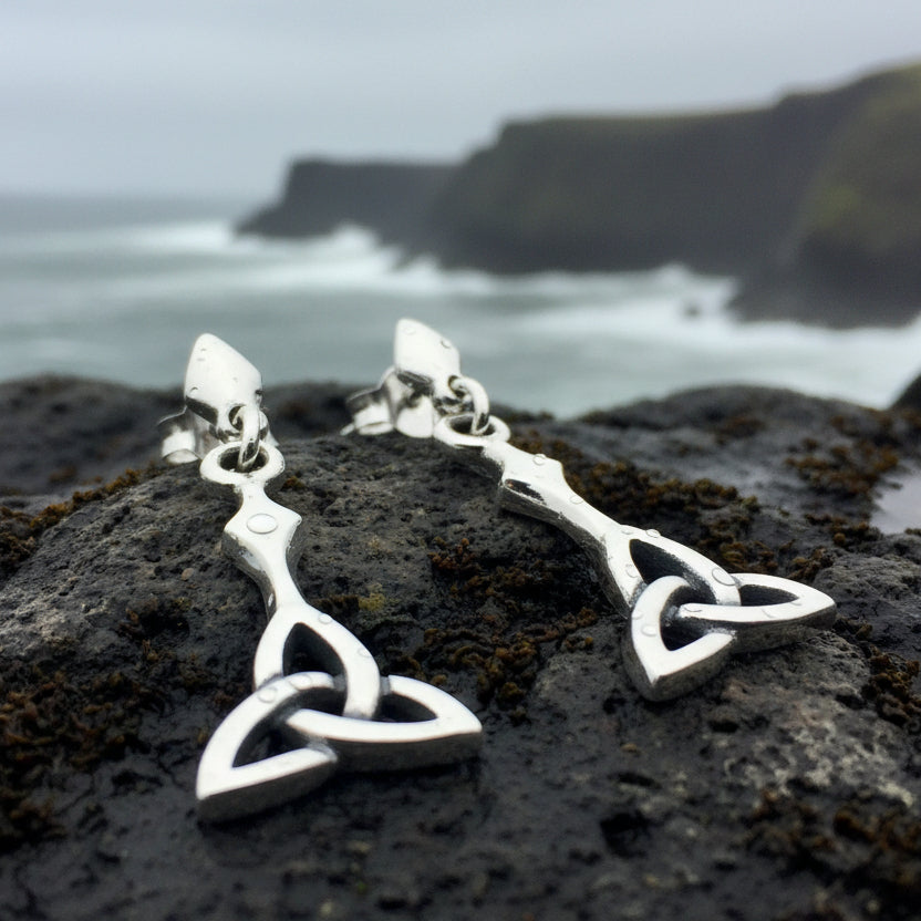 Enchanted Celtic Trinity Knot Earrings in Sterling Silver