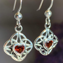 Load image into Gallery viewer, Heart Gemstone Trinity Knot Earrings
