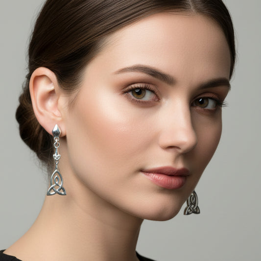 Mother's Knotwork Celtic Earrings in Sterling Silver