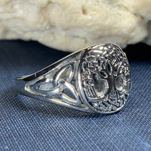 Load image into Gallery viewer, Tree of Life Ring, Celtic Jewelry, Irish Jewelry, Norse Jewelry, Celtic Knot Ring, Anniversary Gift, Wiccan Jewelry, Trinity Knot Ring
