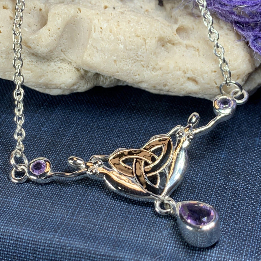 Triple Spiral Amethyst Necklace 02