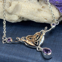 Load image into Gallery viewer, Triple Spiral Amethyst Necklace 02
