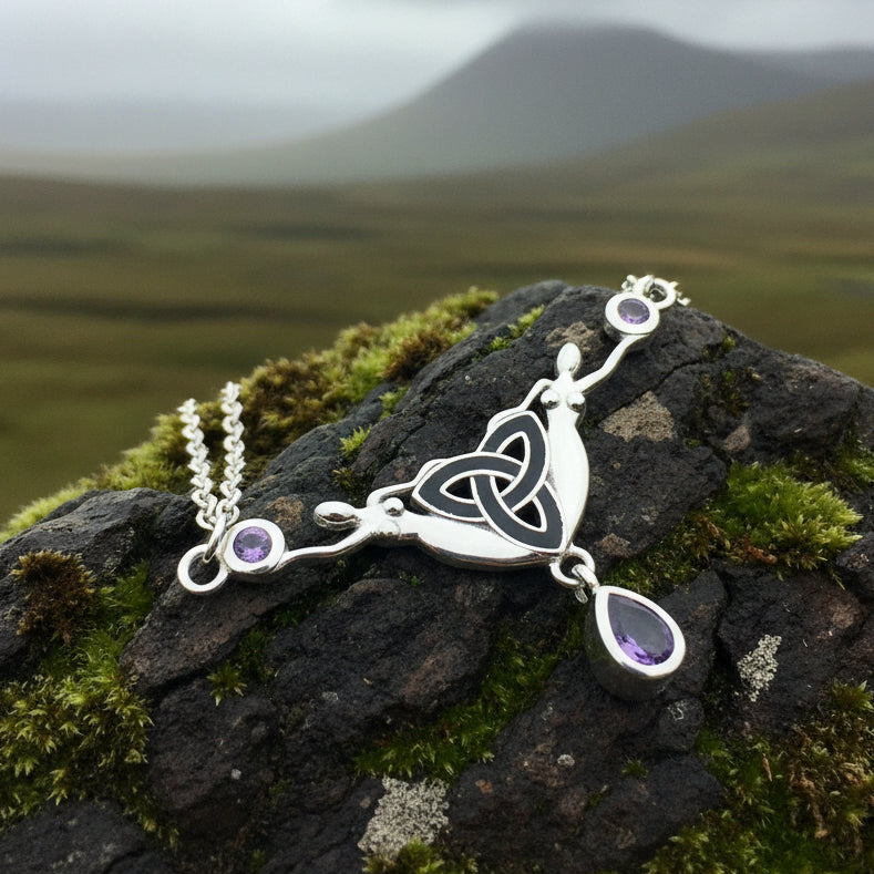 Triple Spiral Amethyst Necklace 06