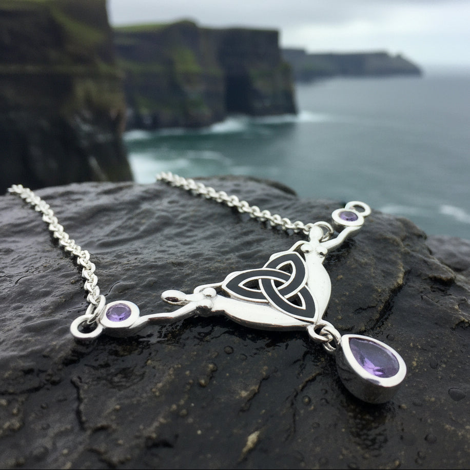 Triple Spiral Amethyst Necklace 04