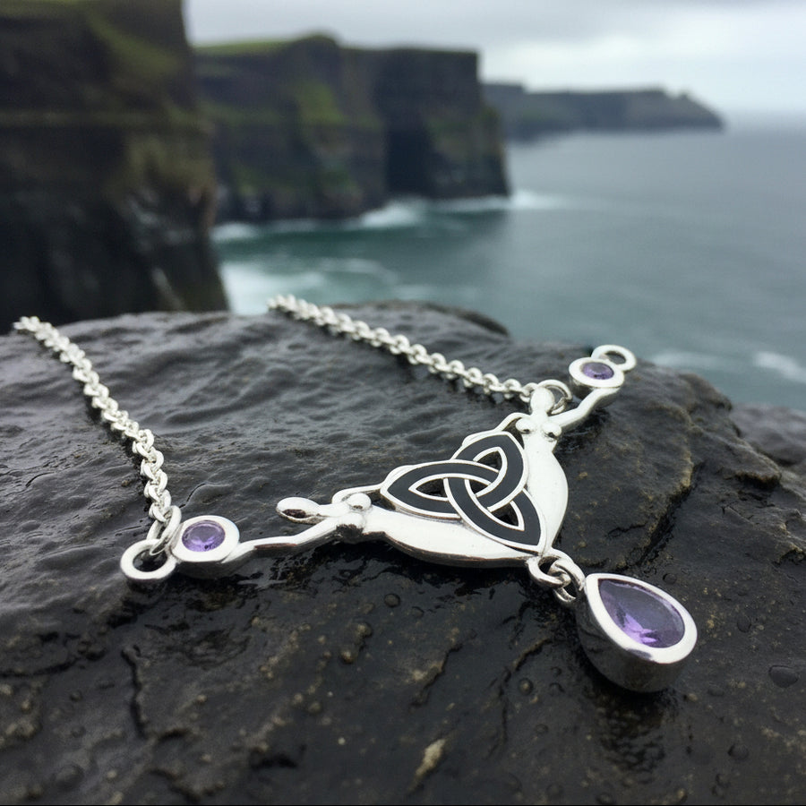 Triple Spiral Amethyst Necklace 04