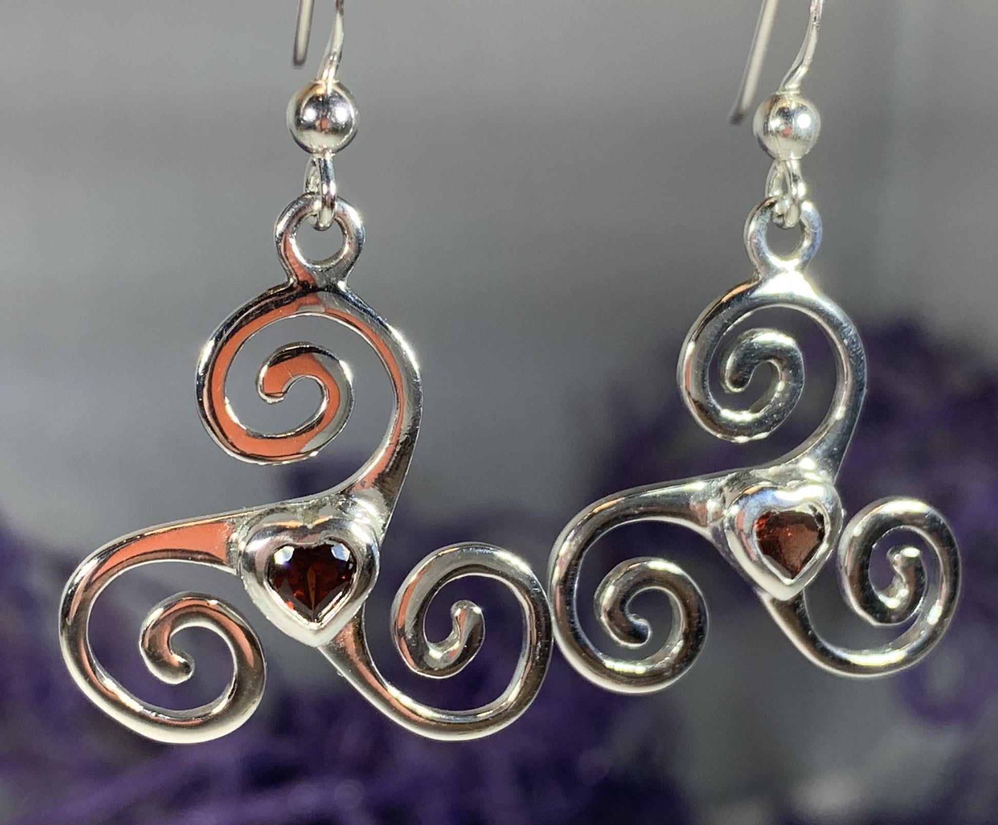 Triple Spiral Heart Earrings — view 11
