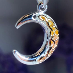 Trinity Knot Crescent Moon Necklace
