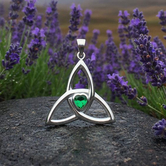 McKenna Celtic Trinity Knot Heart Necklace in Sterling Silver