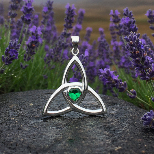 McKenna Celtic Trinity Knot Heart Necklace in Sterling Silver