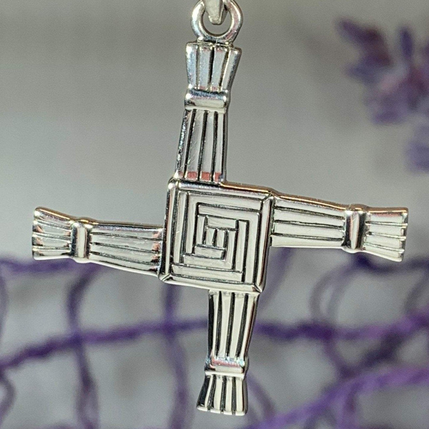 Large Irish Saint Brigid's Cross Necklace — view 4