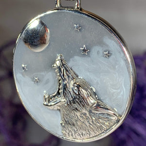 Midnight Moon Wolf Necklace