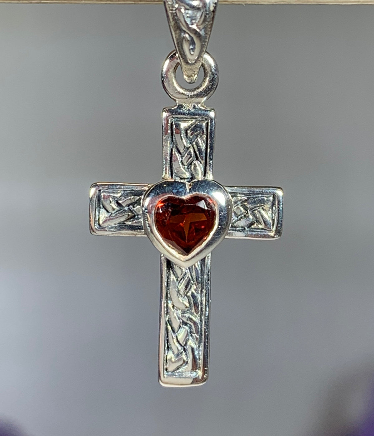 Heart Celtic Cross Necklace in Sterling Silver — view 5