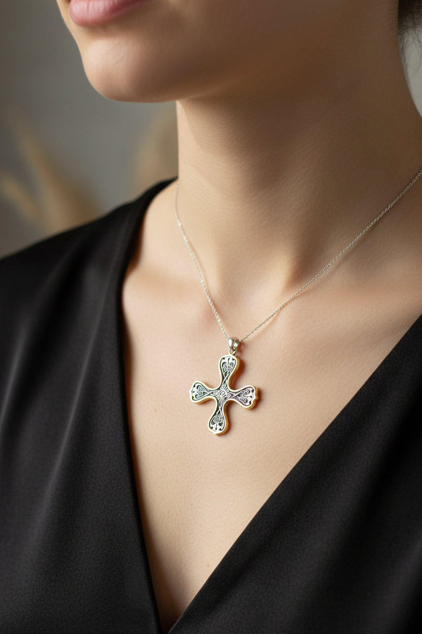 Celtic Cross Necklace, Irish Jewelry, Celtic Jewelry, Ireland Gift, Scotland Jewelry, Bridal Jewelry, Irish Cross, Medieval Cross, Wife Gift