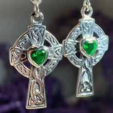 Load image into Gallery viewer, Celtic Cross Heart Earrings
