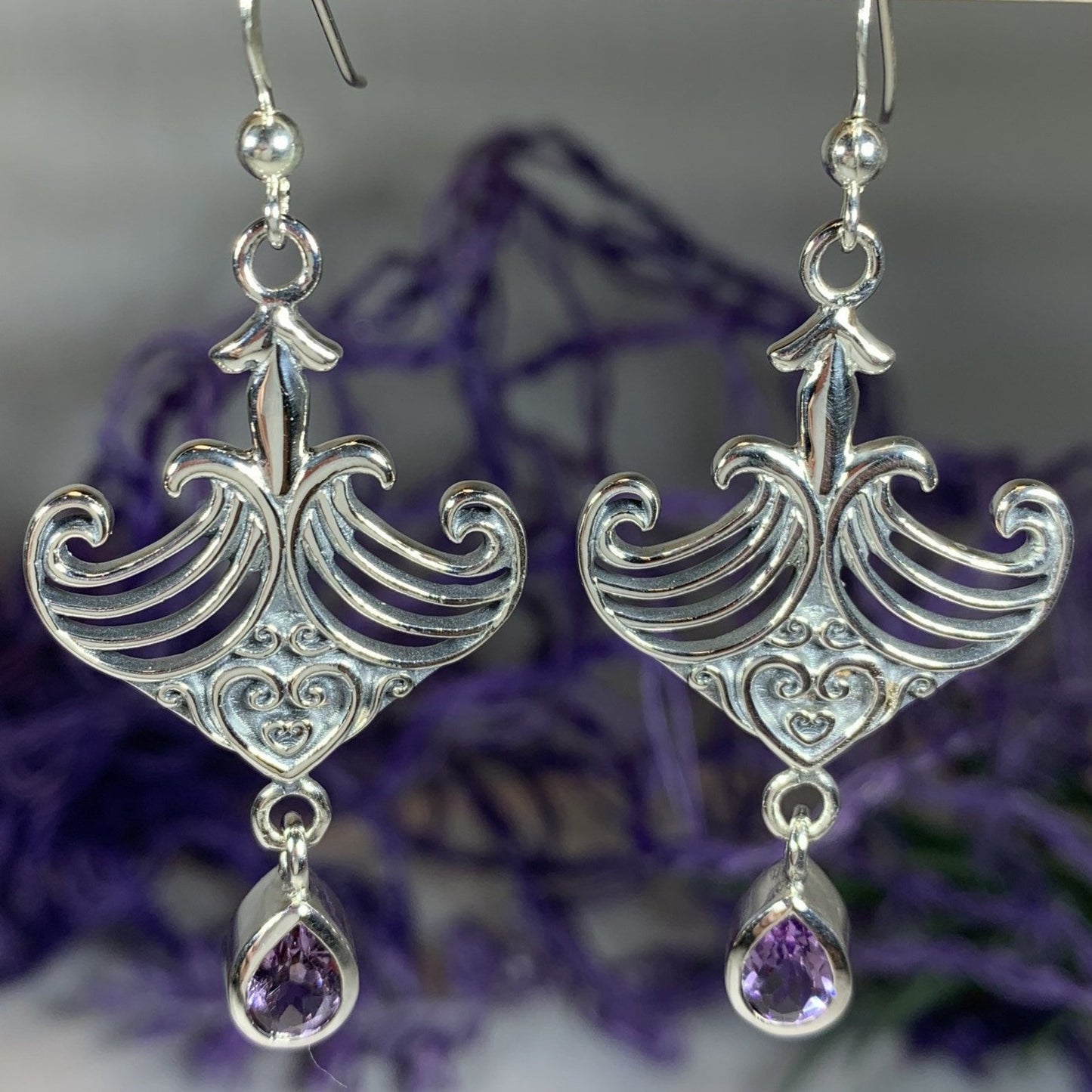 Elegant Celtic Viking Earrings in sterling silver