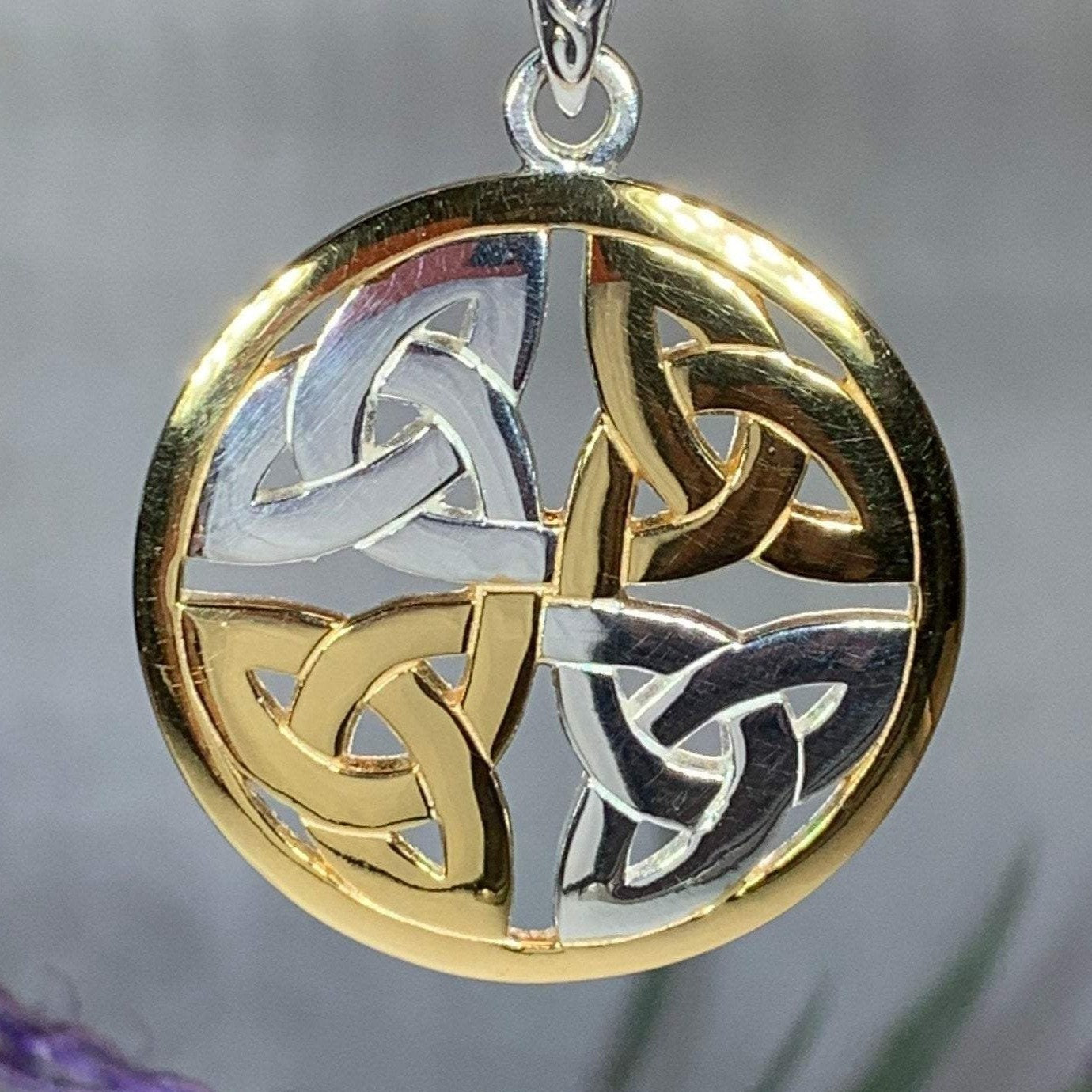 Four Triquetra Knot Necklace — view 10