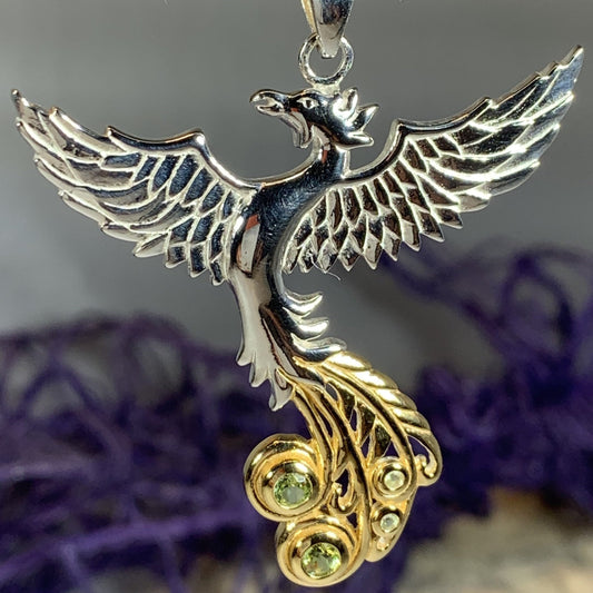 Phoenix Gemstone Necklace in Sterling Silver — view 3