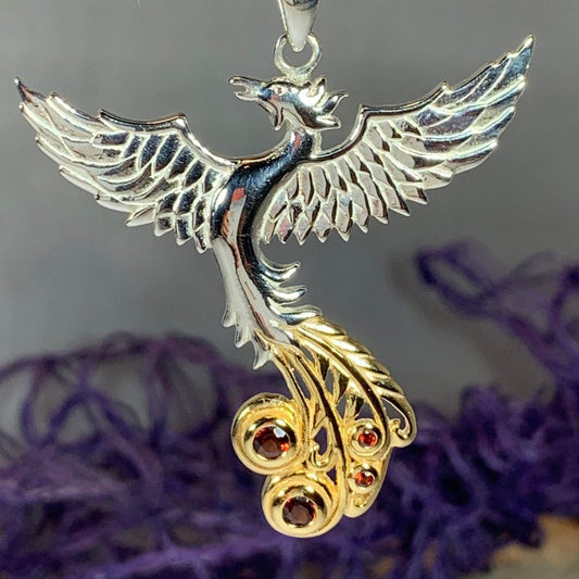 Phoenix Gemstone Necklace in Sterling Silver — view 11