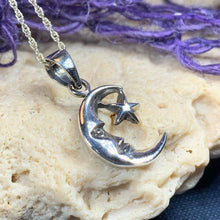 Load image into Gallery viewer, Petite Moon and Star Necklace
