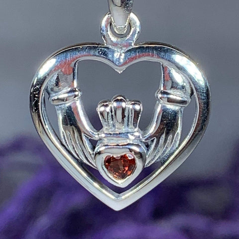 Load image into Gallery viewer, Traditional Irish Claddagh necklace symbolizing love, loyalty and friendship. Sterling silver Irish jewelry Celtic Crystal Designs
