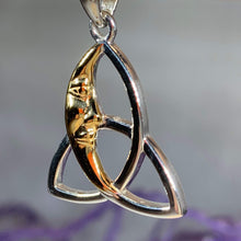 Load image into Gallery viewer, Celtic Trinity Knot Moon Necklace
