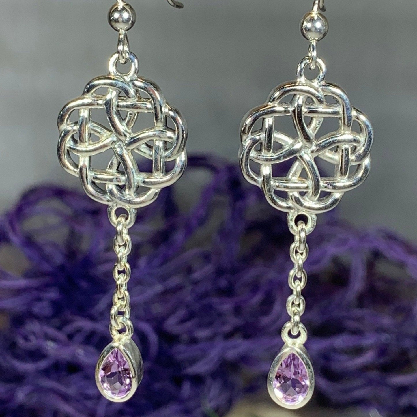 Kate Celtic Knot Earrings in Sterling Silver — view 12