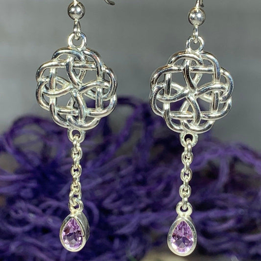 Kate Celtic Knot Earrings in Sterling Silver — view 12