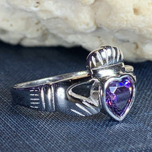 Load image into Gallery viewer, Amethyst Claddagh Ring 03
