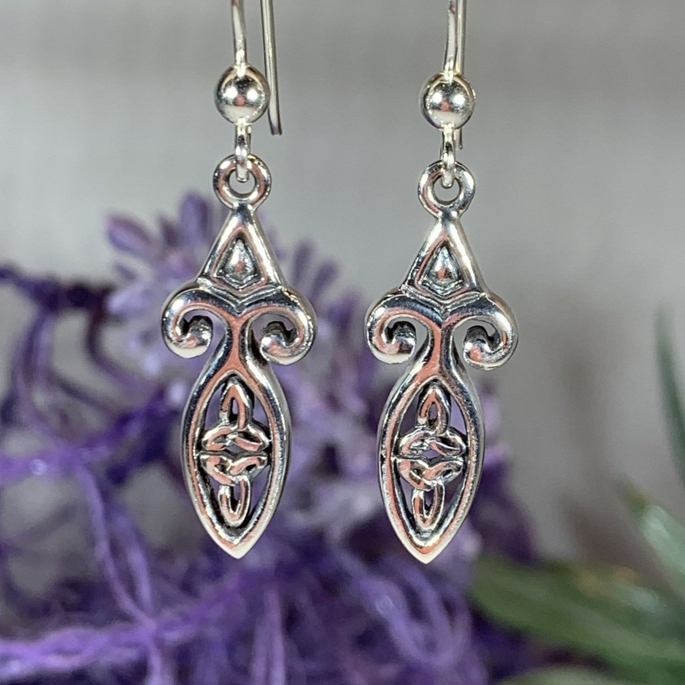 Moura Celtic Knot Earrings in Sterling Silver — view 4