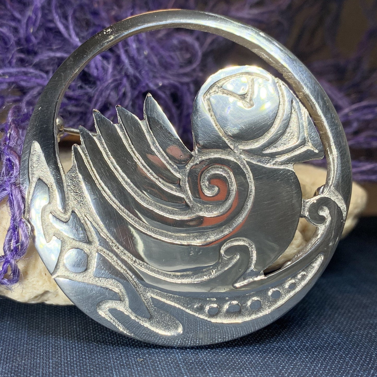 Orkney Celtic Puffin Brooch - Handmade in Scotland — view 5