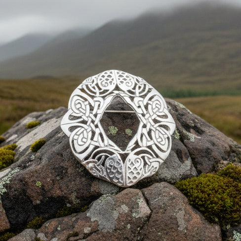 Large Celtic Birds Brooch - Handmade in Scotland